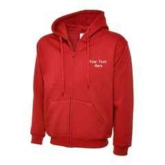 Personalised Custom Embroidered Full Zip Up Hoodie text logo unisex workwear