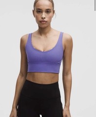 lululemon Like a Cloud Purple Floral Reversible Wireless Crossback Bra 8