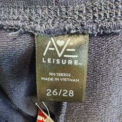 Ave Leisure Womens French Terry Lounge Pants Size 26/28 Blue Drawstring Straight