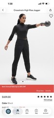 Athleta Women’s Cross Training Pant Jogger Black Size Large *reg $109