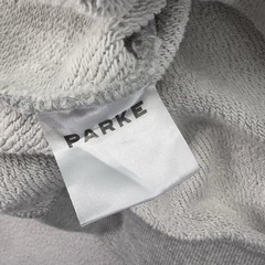 Parke 22 Women’s Varsity Mockneck Sweatshirt Gray/Navy Oversized L/XL Distressed