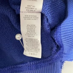 Aerie Women Periwinkle Oversized Self Care Club Crew Neck Sweatshirt Size Medium