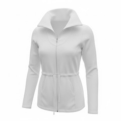 Women’s Indigenous White 100% Organic Cotton Zip Front terry jacket XS