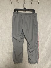 Nike Pants Women L Gray Sweat Track Joggers Lined Ankle Snap Zip Pockets Warm Up