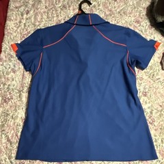 Nike Dri-FIT Women’s Collared Polo Shirt Blue/Orange Solid Short Sleeve M