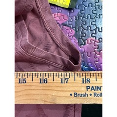 Athleta Womens Mauve Jacquard Palm Leaf V-Neck Tank Top Size M Activewear 2611