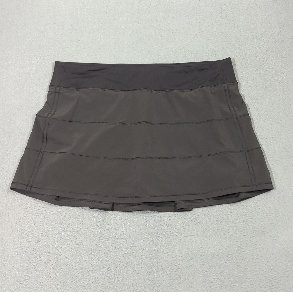 Lululemon Pace Rival Skirt 14 Tall Black 4-Way Stretch 15″ Golf Tennis Preppy