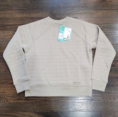 Marmot Women’s Roice Quilted Long Sleeve Crewneck Sweatshirt Outdoors Beige Sz M