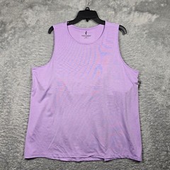 Skechers Shelf-Bra Tank Shirt Womens 3XL Purple Striped GO Walk Activewear