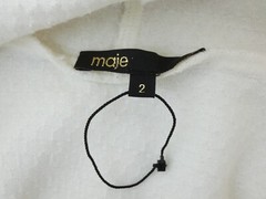 Maje Jumper Hoodie Cable Knit Ivory Wool Blend Textured DODU size FR 2 UK 10