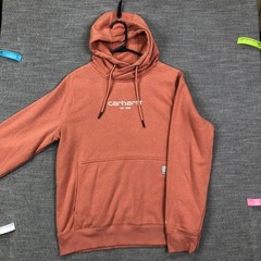 Carhartt Hoodie Womens M 8-10 Orange Force Pullover Logo Kangaroo Pocket