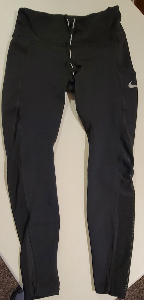 Nike Dri-FIT Women’s S Black Ankle Running Pants Drawstring Elastic Waist