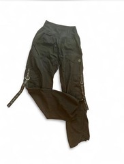 Zumba Wear Womens Black Cargo Track Pants Logo Straps Bungee Hem small
