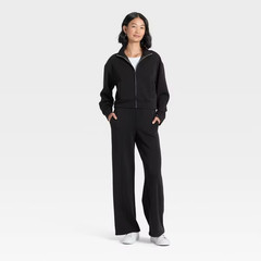 Women’s Sandwash Zip-Up – A New Day™ Black L
