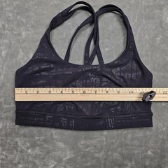 Lululemon Energy Bra Womens 4 Black Strappy Crossback Yoga Manifesto Gym Top