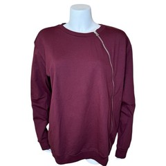 Universal Standard Meridian Zip Sweatshirt M 18-20 2X Pima Black Cherry NWT $138