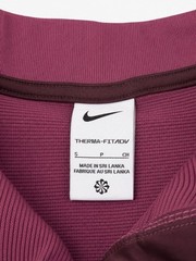 Nike Therma-FIT ADV Cropped 1/4 Zip Mock Neck Long Sleeve Top Pink/Burgundy S