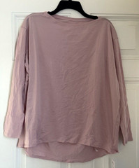 CRZ YOGA Pima Cotton Long Sleeve Workout Shirt Loose Fit Boat Neck Sz XS 0/2