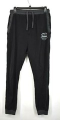 Original Brand Women Black Slim Fit Drawstring Waist Ribbed Hem Running Jogger M