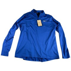 Nike Running Dri-FIT 1/4 Zip Pullover Womens XL Blue Lightweight Logo DH4951-493