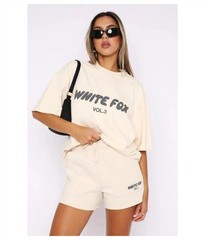 Ladies Tracksuit Set Outfits Causal T-Shirts & Shorts Short Sleeve Workout Top
