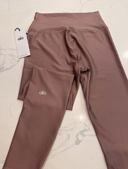 Alo Yoga Airlift High-Waist Pull-On 7/8 Leggings Solid Brown Women’s Large