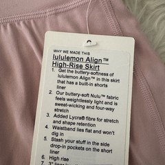 Lululemon Align High Rise Skirt Skort Shorts Women’s Size 6 Pink Haze NWT $78