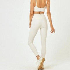 NWT$198 L*SPACE 2-PC SET Rush Sports Bra LRG & Mercer Legging MED in Bone Ribbed