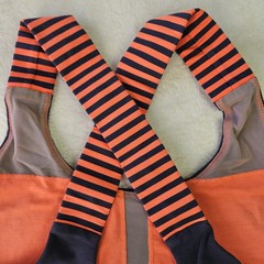 Lululemon Sports Bra Navy Blue Orange Striped Back S/M Women Athletic