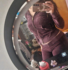 Real Juicy Couture Purple Velour 2-Piece Sweatsuit Set Zip Hoodie L & Pants M