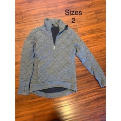 Lululemon Kanto Catch Me Half Zip Quilted Pullover Grey Size 2 LW3BAIS