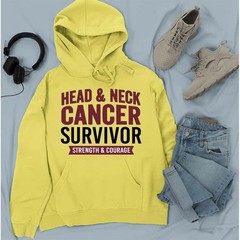 Head & Neck Cancer Survivor Strength Courage Hoodie Cancer Awareness Walks