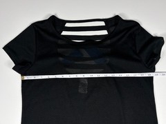 Athletic Works T Shirt Women L Black Mesh Cap Sleeve Strappy Back Active Gym