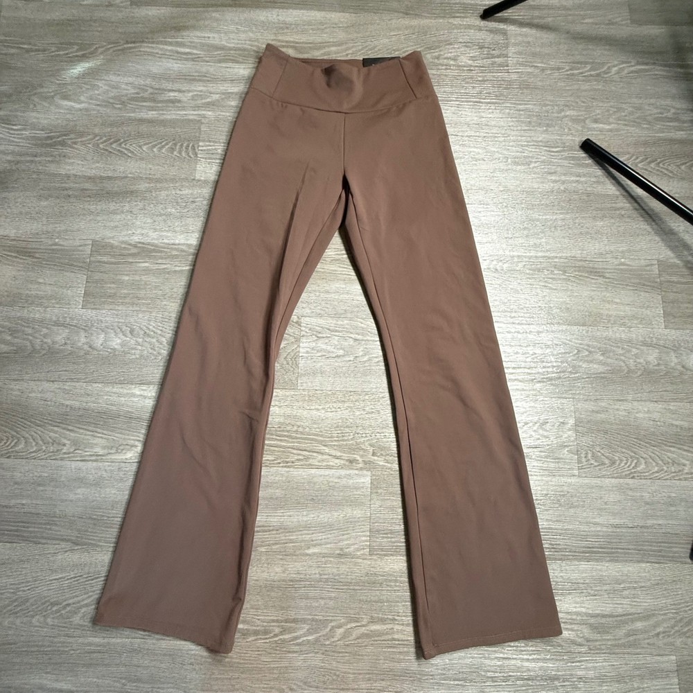 RBX Active Terrain Women Brown Flare Leggings High Waist Brushed Back Small NWT