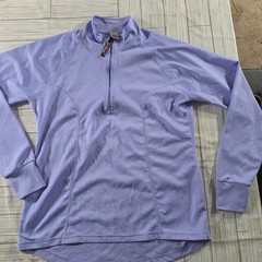 LL Bean Womens Lavender Purple Quarter Zip Pullover Top Medium 0RH33 Made in USA