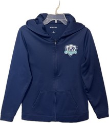 Sport Tek Women’s Navy Blue Full Zip Hoodie With Custom Logo