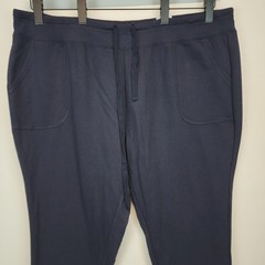 Ave Leisure Womens French Terry Lounge Pants Size 26/28 Blue Drawstring Straight
