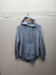Madewell XS Womens Blue Knit Hoodie With Kangaroo Pocket Acrylic/Wool Blend