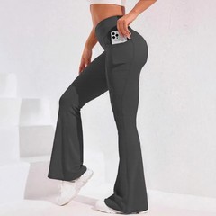 ​​High Waist Flare Leg Yoga Pants Women with Pocket Push Up Butt Running Tights
