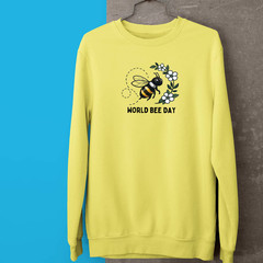 World Bee Day Sweatshirt Cute Cartoon Bumble Bee Honey Nature Lover Novelty Gift