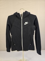 Nike Women’s XS Black/White Full Zip Hoodie Logo w/ Pockets