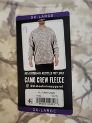 Soft State O Mine Camo Crew Fleece Sweat shirt. Size XXL. Autumn Camo. NWT.