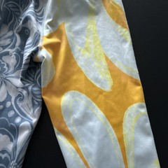 FP Movement Double Take Printed Leggings Women SZ M MidRise 7/8 Pant Yellow Blue