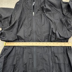 Athleta Women Medium 100% Nylon Windbreaker Long Jacket Trench Lightweight Black