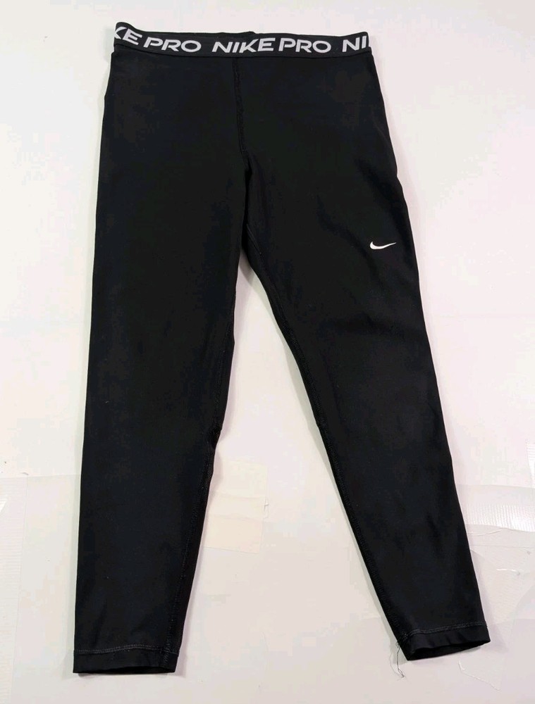 Nike Pro Black Athletic Leggings L Waist 30-33in L25