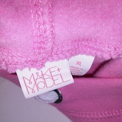 Make & Model Sweater Womens XL Pink Gray Blue Colorblock Hoodie Pullover Long Sl