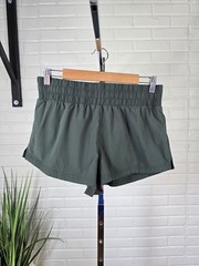 Varley High Waist Elastic Waistband Running Shorts Dark Green Small