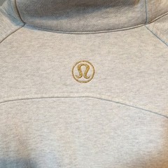 lululemon athletica Scuba oversized funnel neck 1/2 zip heathered bone M/L