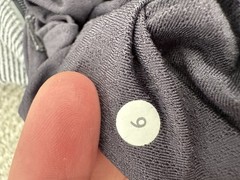 Lululemon Sweatshirt Pullover Womens 6 White Gray Striped 1/2 Zip Thumbhole *