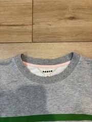 Boden Womens Hannah Crewneck Sweatshirt Grey Spring Stripes Small S 100% Cotton